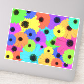 Daisis oder Marigolds farbenfrohe psychedelische M Aufkleber