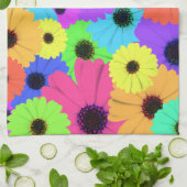 Daisis oder Marigolds farbenfrohe psychedelische M Geschirrtuch (Gefaltet)