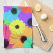 Daisis oder Marigolds farbenfrohe psychedelische M Geschirrtuch (Viertel Falte)