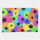 Daisis oder Marigolds farbenfrohe psychedelische M Geschirrtuch (Horizontal)