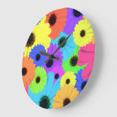 Daisis oder Marigolds farbenfrohe psychedelische M Große Wanduhr (Winkel)