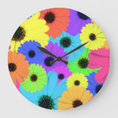 Daisis oder Marigolds farbenfrohe psychedelische M Große Wanduhr (Vorderseite)
