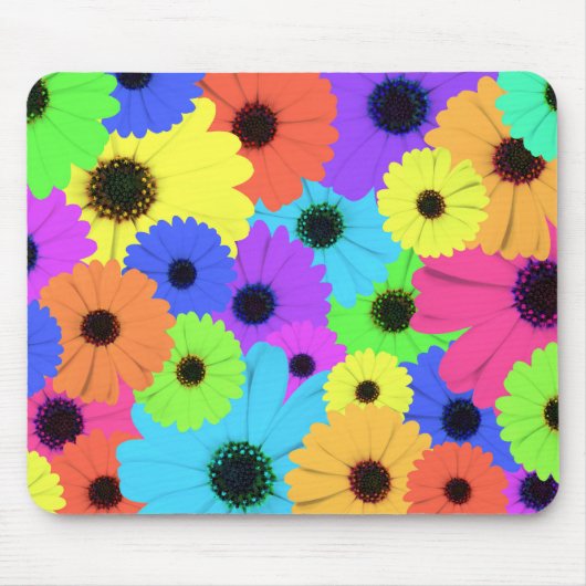 Daisis oder Marigolds farbenfrohe psychedelische M Mousepad (Vorne)