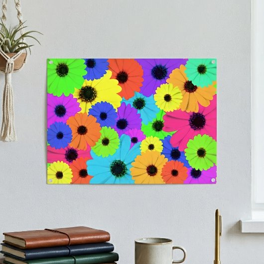 Daisis oder Marigolds farbenfrohe psychedelische M Poster