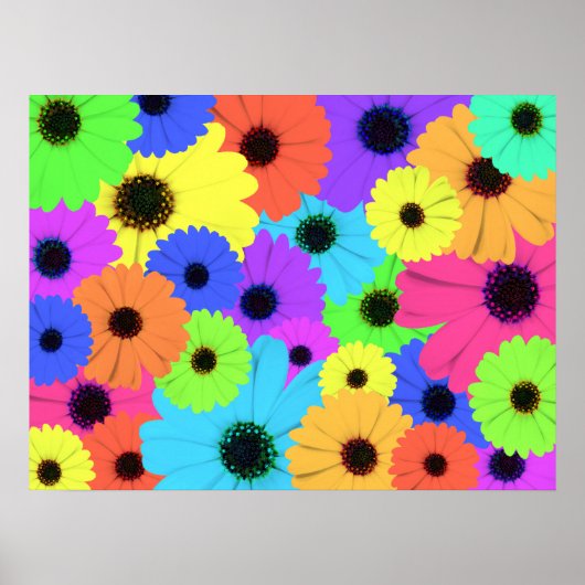 Daisis oder Marigolds farbenfrohe psychedelische M Poster (Vorne)