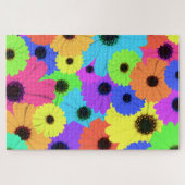 Daisis oder Marigolds farbenfrohe psychedelische M Puzzle (Horizontal)