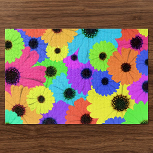 Daisis oder Marigolds farbenfrohe psychedelische M Puzzle
