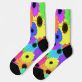 Daisis oder Marigolds farbenfrohe psychedelische M Socken (Linkes Detail)