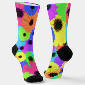 Daisis oder Marigolds farbenfrohe psychedelische M Socken (Gewinkelt)