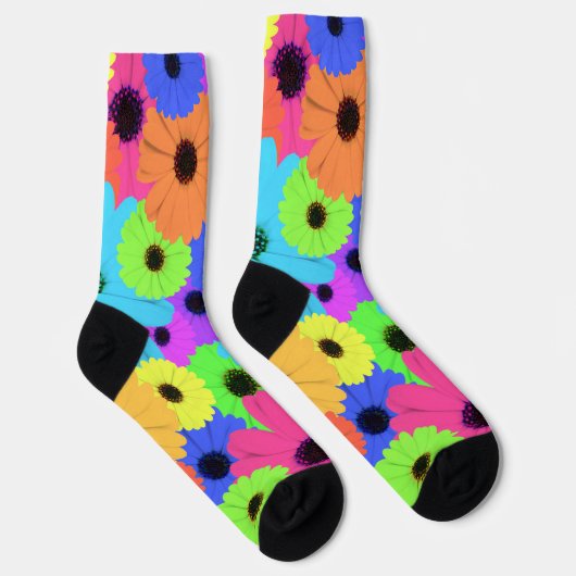 Daisis oder Marigolds farbenfrohe psychedelische M Socken (Rechts)