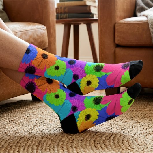 Daisis oder Marigolds farbenfrohe psychedelische M Socken