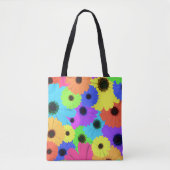 Daisis oder Marigolds farbenfrohe psychedelische M Tasche (Vorderseite)