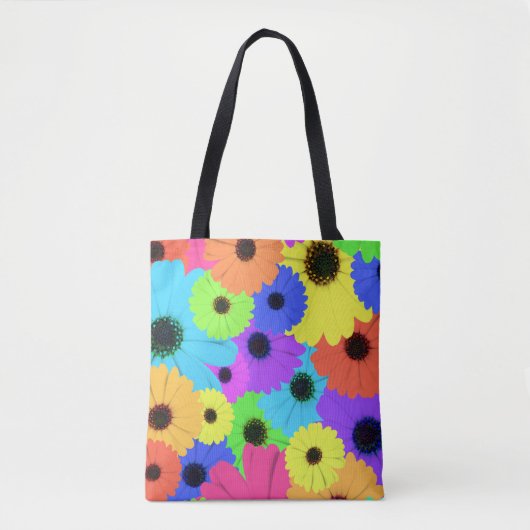 Daisis oder Marigolds farbenfrohe psychedelische M Tasche (Vorderseite)