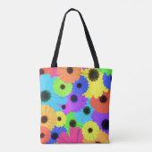Daisis oder Marigolds farbenfrohe psychedelische M Tasche (Rückseite)