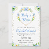 Daisis und Blumen Herzkranz Babydusche Einladung (Vorderseite)