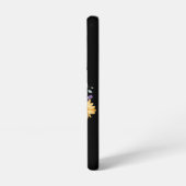 Daisis und Eukalyptus auf schwarz Samsung Galaxy Hülle (Linke Seite)