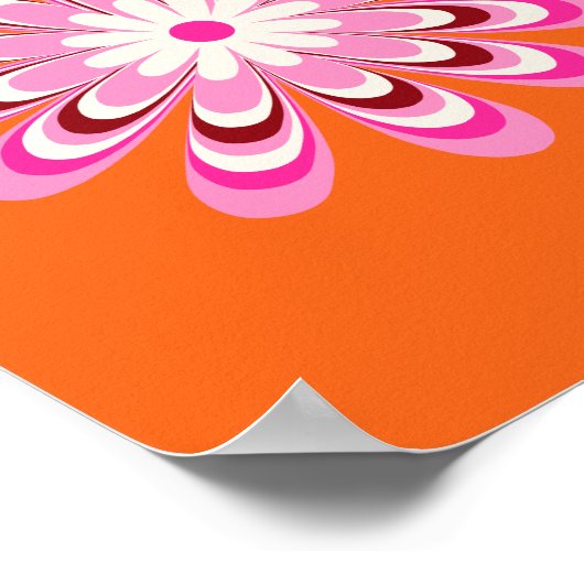 Daisy 04 Orange und Pink Poster (Ecke)