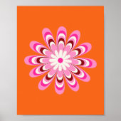 Daisy 04 Orange und Pink Poster (Vorne)