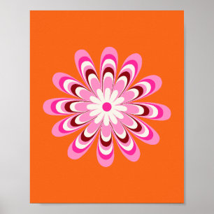 Daisy 04 Orange und Pink Poster