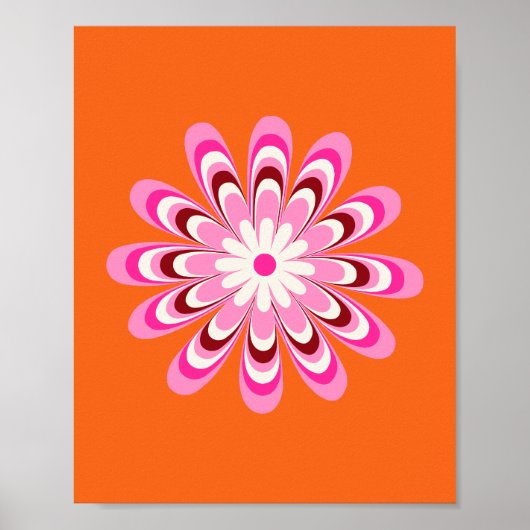 Daisy 04 Orange und Pink Poster (Vorne)
