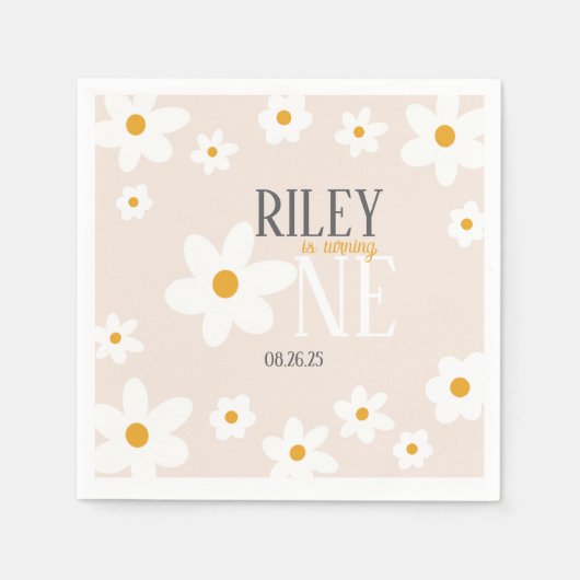 Daisy 1. Geburtstag Napkin Serviette (Vorderseite)