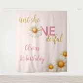 Daisy 1st Birthday Backdrop Isn't She ONEderful  Wandteppich (Vorderseite)