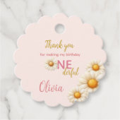 Daisy 1st Birthday - Isn't She ONEderful Boho  Geschenkanhänger (Vorderseite)