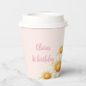 Daisy 1st Birthday Isn't She ONEderful Pink Boho Pappbecher (Rückseite)