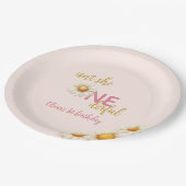 Daisy 1st Birthday Isn't She ONEderful Pink Boho Pappteller (Schrägansicht)