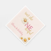 Daisy 1st Birthday Isn't She ONEderful Pink Boho Serviette (Ecke)