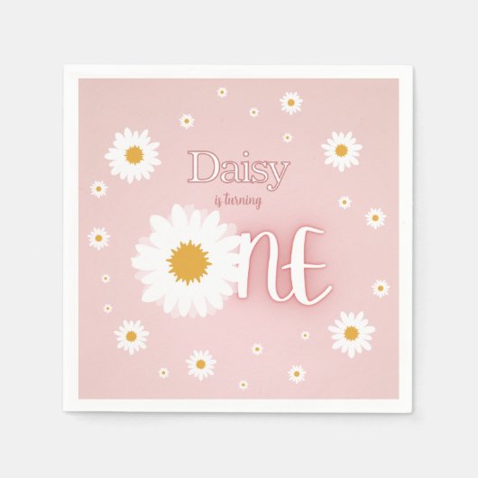 Daisy 1st Birthday Serviette (Vorderseite)