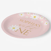 Daisy 1st Birthday Wild One Wildflower Birthday Pappteller (Schrägansicht)