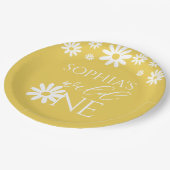 Daisy 1st Birthday Wild One Wildflower Birthday Pappteller (Schrägansicht)
