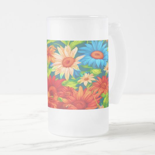 Daisy Abstrakt #5 - Mattglas Bierglas (VorderseiteRechts)