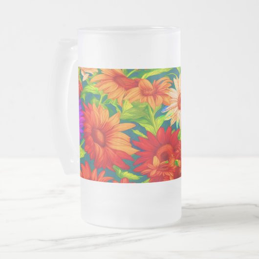 Daisy Abstrakt #5 - Mattglas Bierglas (Vorderseite Links)