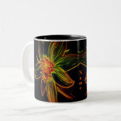 Daisy Abstrakt Blume Art Personalisiert Zweifarbige Tasse (Vorderseite Links)