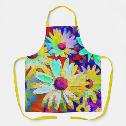 Daisy Abstrakt in hellen Farben Schürze (Vorderseite)