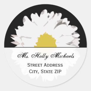 Daisy Address Label-Aufkleber Runder Aufkleber