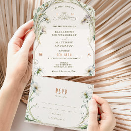 Daisy All in One Wedding Einladung von Mucha