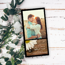 Daisy and Barn Wood Country Wedding Save the Date