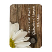 Daisy and Barn Wood Country Wedding Save the Date Magnet (Vertikal)