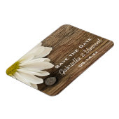 Daisy and Barn Wood Country Wedding Save the Date Magnet (Linke Seite)