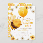 Daisy and Bee Sunflower Einladung (Vorne/Hinten)