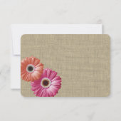 Daisy and Burlap Coral and Pink Reply RSVP Karte (Rückseite)