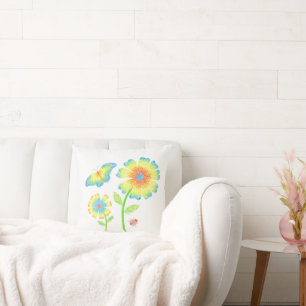 Daisy and Butterfly Pillow Kissen