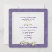 Daisy and Damask Wedding Einladung (Vorderseite)