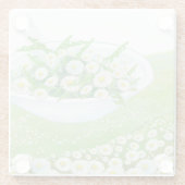 Daisy and Dandelion Spring Salad Illustration Glasuntersetzer (Rückseite)