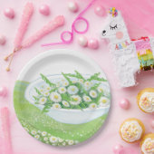 Daisy and Dandelion Spring Salad Illustration Pappteller (Party)