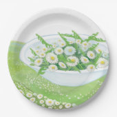 Daisy and Dandelion Spring Salad Illustration Pappteller (Vorderseite)