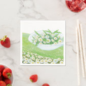 Daisy and Dandelion Spring Salad Illustration Serviette (Beispiel)